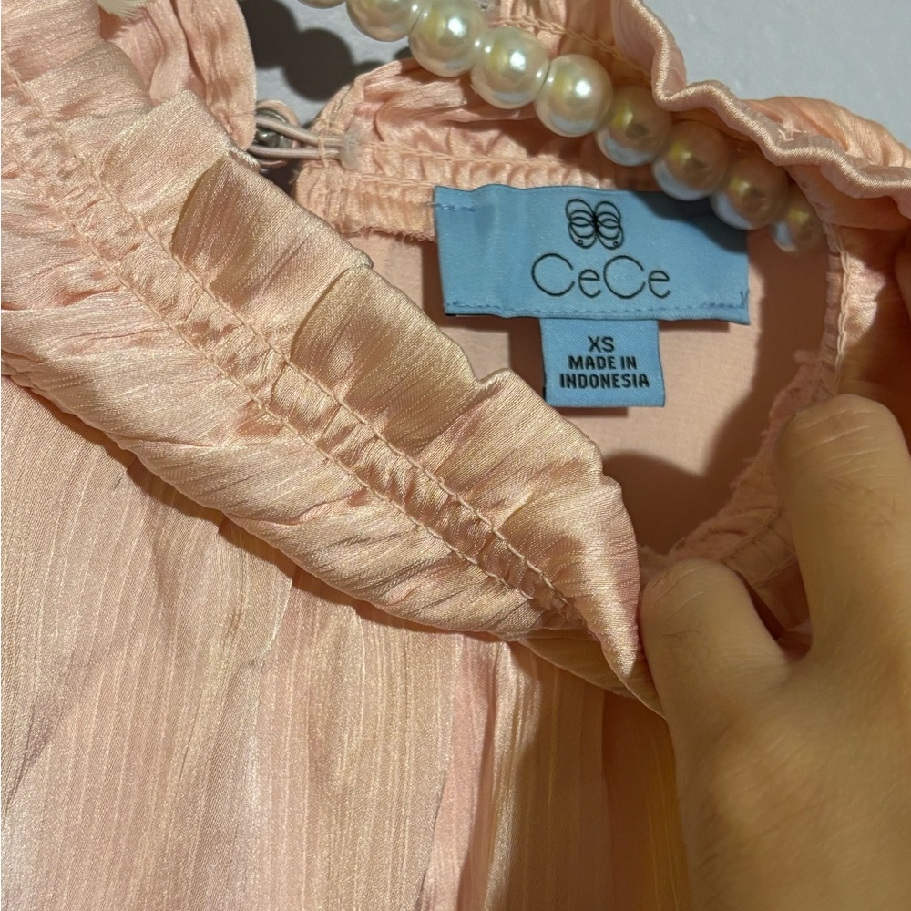 CeCe Peach Ruffle Neck Blouse - Picture 2 of 3